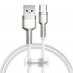 BASEUS CAKF000102 CAFFEE Série 66W USB au câble de données en métal USB-C / C / C, longueur de câble: 1m (blanc)