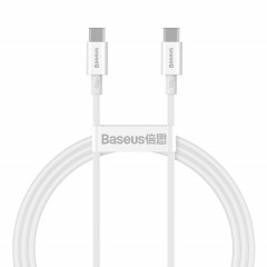 BASEUS CATYS-B02 Série Supérieure 100W USB-C / TYPE-C sur le câble de données de charge rapide USB-C / C / C / C / C, longueur du câble: 1m (blanc)