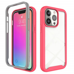 Coque Starry Sky Solid Color Série PC + TPU Cas de protection pour iPhone 13 Pro (rouge clair)