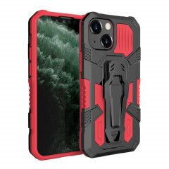 Machine Armure Guerrier PC + Cas de protection TPU pour iPhone 13 Mini (rouge)