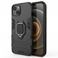 Cas protecteur PC + TPU antichoc avec porte-bague magnétique pour iPhone 13 (noir)