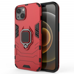 Cas de protection PC + TPU antichoc avec porte-bague magnétique pour iPhone 13 (rouge)