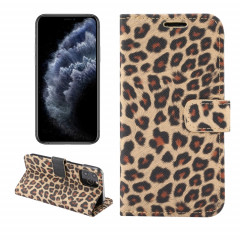Motif léopard Horizontal Flip PC + Coque en cuir PU avec porte-carte et portefeuille pour iPhone 13 mini (jaune)
