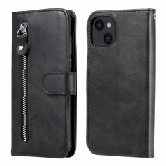 Texture de la mode Texture Zipper Horizontal Horizontal Horizontal Boîtier avec Stand & Card Slots & Portefeuille Fonction pour iPhone 13 (Noir)
