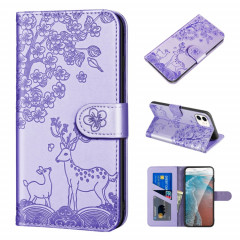 Cas de gaufrage SIKA Pattern Horizontal Flip PU Coque en cuir PU avec support et carte de portefeuille et cadre de portefeuille et photo pour iPhone 13 (violet)