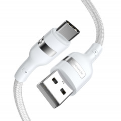 Joyroom S-1230N7 3A Starlight Series USB au câble de données de tresse Nylon de type-C / USB-C, longueur: 1,2 m (blanc)