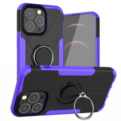 Armure Bear PC + Cas de protection TPU avec porte-bague pour iPhone 13 (violet)