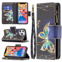 Dessin coloré Dessin Cadrage à glissière Horizontal Horizontal Toas Cuir avec support & Card Slots & Portefeuille pour iPhone 13 PRO (Big Butterfly)