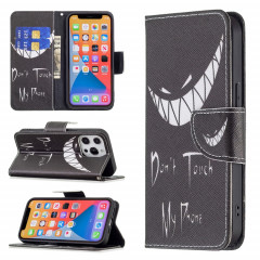 Motif de dessin coloré Horizontal Flip Cuir Case avec porte-cartes et portefeuille pour iPhone 13 Mini (Smirk)