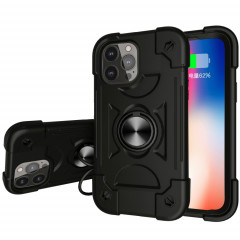 Silicone antichoc + étui de protection PC avec porte-bague pour iPhone 13 Pro (Noir)