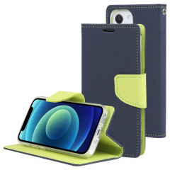 HOBOSPERY FANCY Diary Motif Cross Horizontal Flip Cuir Toot avec porte-cartes et portefeuille et portefeuille pour iPhone 13 (bleu marine)