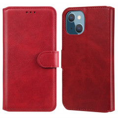 CLASSIC CALF TEXTURE PU + TPU Horizontal Horizontal Coatier Coating avec porte-cartes et portefeuille pour iPhone 13 mini (rouge)