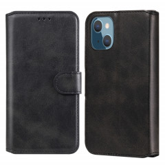 Texture de veau Classique PU + TPU Horizontal Flip Cuir Coating avec porte-carte et portefeuille pour iPhone 13 mini (noir)