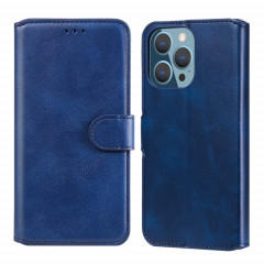 CLASSIC CALF TEXTURE PU + TPU Horizontal Flip Cuir Coating avec porte-cartes et portefeuille pour iPhone 13 Pro (Bleu)