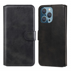 CLASSIC CALF TEXTURE PU + TPU Horizontal Horizontal Coating Boot avec porte-cartes et portefeuille pour iPhone 13 Pro (Noir)