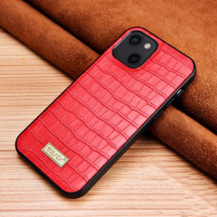 Sulada Crocodile Texture TPU Cas de protection pour iPhone 13 (rouge)