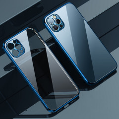 Cadre de bord de silicone Sulada élastique + cas anti-chute TPU tout compris pour iPhone 13 Pro (Bleu)