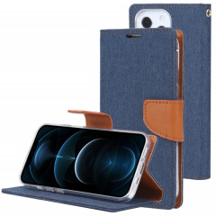 Diary Toile de Goosperie Texture Croix Texture Horizontale Horizontal Coating Cuir avec support & Card Slots & Portefeuille pour iPhone 13 Pro (bleu marine)