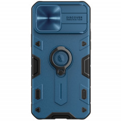 NiLLKIN Cams-cache-cache-camshield Armure Cas de protection avec porte-bague invisible pour iPhone 13 Pro (Bleu)