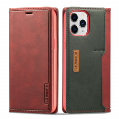 LC.IMEEKE LC-001 Série PU + TPU Couleur Couleur Horizontal givré Horizontal Case avec support & Slot de carte pour iPhone 13 Pro (rouge)