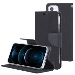 Toile de canevas GOOSPERY Toile Texture Texture Horizontale Flip PU Coque en cuir PU avec support et portefeuille et portefeuille pour iPhone 13 (noir)
