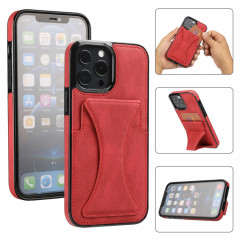 Cas protecteur ultra-mince antichoc avec support et métal Fonction magnétique pour iPhone 13 Pro (rouge)