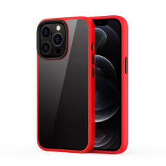 Ming Shield Hybrid Case transparent transparent givré de TPU + TPU pour iPhone 13 Pro (rouge)