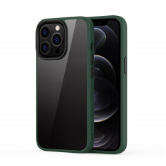 Ming Shield Hybrid Hybrid Transparent Transparent PC + TPU Case antichoc rattrapé pour iPhone 13 Pro (vert profond)