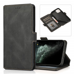 Fermoir magnétique rétro Fermoir à fermeture horizontale Horizontal Cuir Coating avec porte-carte et cadre photo et portefeuille pour iPhone 13 Pro (Noir)