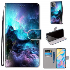 Dessin coloré Texture Texture horizontale Étui en cuir PU avec support & carte Slots & Portefeuille et longe pour iPhone 13 Pro (nuages ​​colorés)
