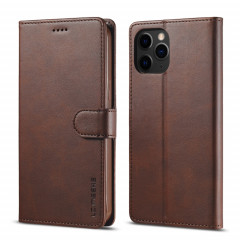 LC.Meeke Calf Texture Horizontale Horizontal Toas Cuir avec support & Card Slots & Portefeuille pour iPhone 13 Pro (Brown)