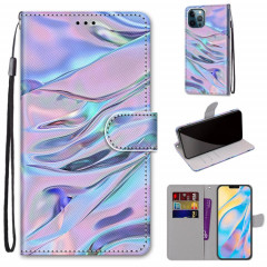 Dessin coloré Texture Croix Texture Horizontale Étui en cuir PU avec support & carte Slots & Portefeuille et longe pour iPhone 13 Pro (texture de l'eau fluorescente)