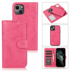 Étui de cuir horizontal horizontal rétro 2 en 1 avec des machines à roulettes et portefeuille pour iPhone 13 (rose)