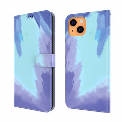 Aquarelle Motif Horizontal Flip Cuir Housse avec support et portefeuille pour iPhone 13 (neige d'hiver)