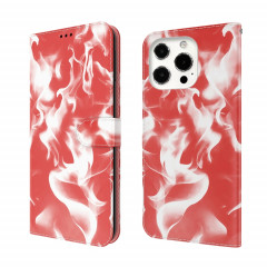 Cas de cuir horizontal motif de brouillard avec support et portefeuille pour iPhone 13 Pro (rouge)