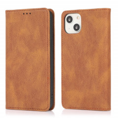 Strong magnétique Crazy Crazy Horse Texture Horizontal Flip Cuir Case avec porte-cartes et portefeuille pour iPhone 13 Pro (Brown)