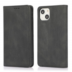 Strong magnétique Crazy Crazy Horse Texture Horizontal Flip Cuir Coffret avec porte-cartes et portefeuille pour iPhone 13 PRO (Noir)