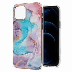 Motif de galvanoplastie IMD TPU Case antichoc pour iPhone 13 Pro (marbre bleu lait bleu)