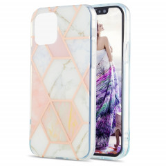 Épissage de galvanoplastie Motif de fleur de marbre Dual-côté IMD TPU TPU TPU pour iPhone 13 mini (blanc rose)