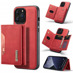 DG.ming M2 Series 3-Fold Card Sac + Cas ardent magnétique avec portefeuille et porte-portefeuille pour iPhone 13 Pro (rouge)