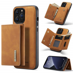 DG.MINEMENT Portefeuille multi-cartes M1LIGE 3-PLAIS + Cas antichoc magnétique avec fonction de support pour iPhone 13 Pro (Brown)