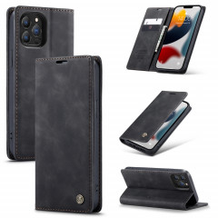 Caseme-013 Multifonctionnel Retro Horizontal Horizontal Toas Coating avec fente et portefeuille et portefeuille pour iPhone 13 Pro (Noir)