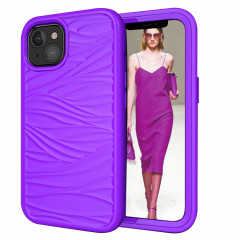 Modèle d'onde 3 en 1 cas de protection antichoc de silicone + PC pour iPhone 13 (violet)