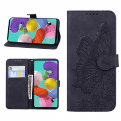Peau rétro Saisir les papillons Embossage Horizontal Flip Cuir Too avec support et carte de portefeuille et portefeuille pour iPhone 13 (noir)