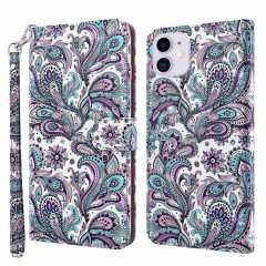 Motif de peinture 3D Horizontal Flip TPU + Coque en cuir PU avec porte-carte et portefeuille pour iPhone 13 Pro (motif de tourbillon)