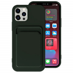 TPU + Doublure Flannel Case antichoc avec machines à sous pour iPhone 13 Pro (vert foncé)