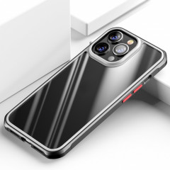 Belle couleur TPU + Case Clear PC Quatre-angles Tous-Inclusif Case pour iPhone 13 Pro (Noir)