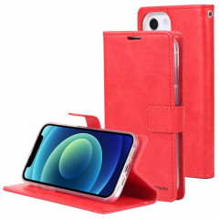 GOOSPERY Blue Moon Crazy Horse Texture Horizontale Flip Cuir Case avec support & Card Slot & Portefeuille pour iPhone 13 (rouge)