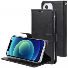 HOOSPERY Blue Moon Crazy Horse Texture Horizontal Flip Cuir Case avec support et portefeuille pour iPhone 13 (Noir)