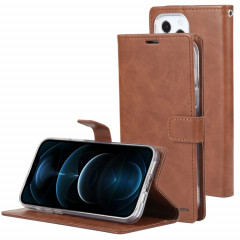 GOOSPERY Blue Moon Crazy Horse Texture Horizontale Flip Coating Case avec support & Card Slot & Portefeuille pour iPhone 13 Pro Max (Brown)